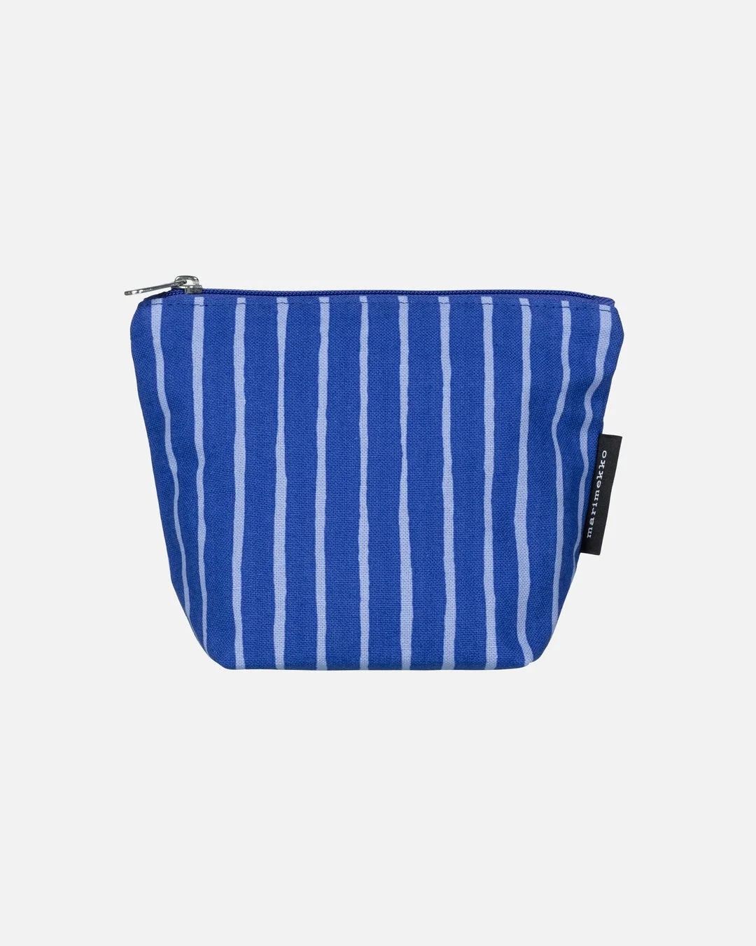 青ストライプのポーチ