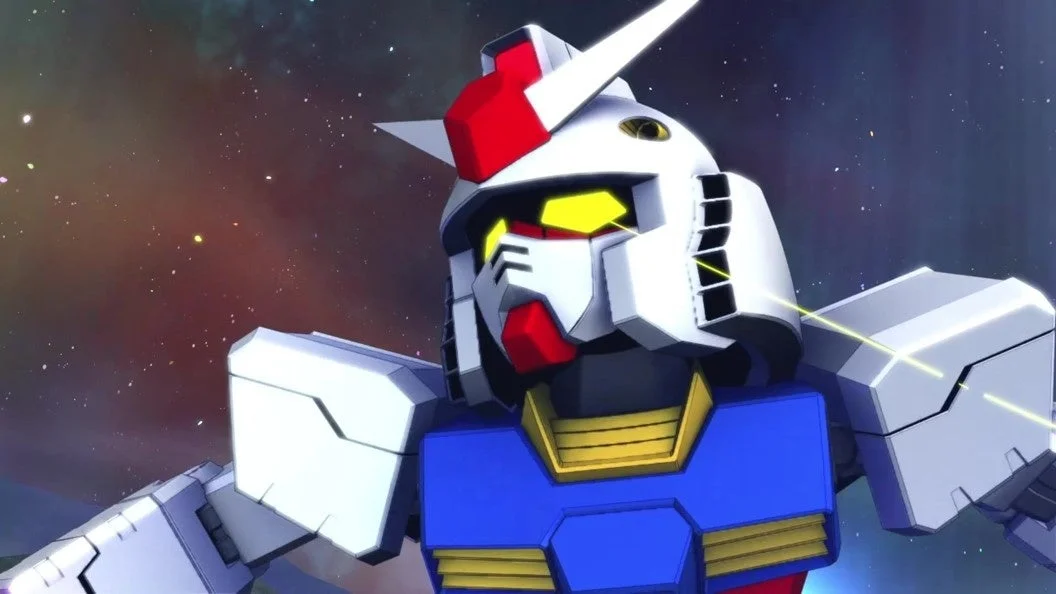 宇宙空間に浮かぶガンダムのバストアップ画像