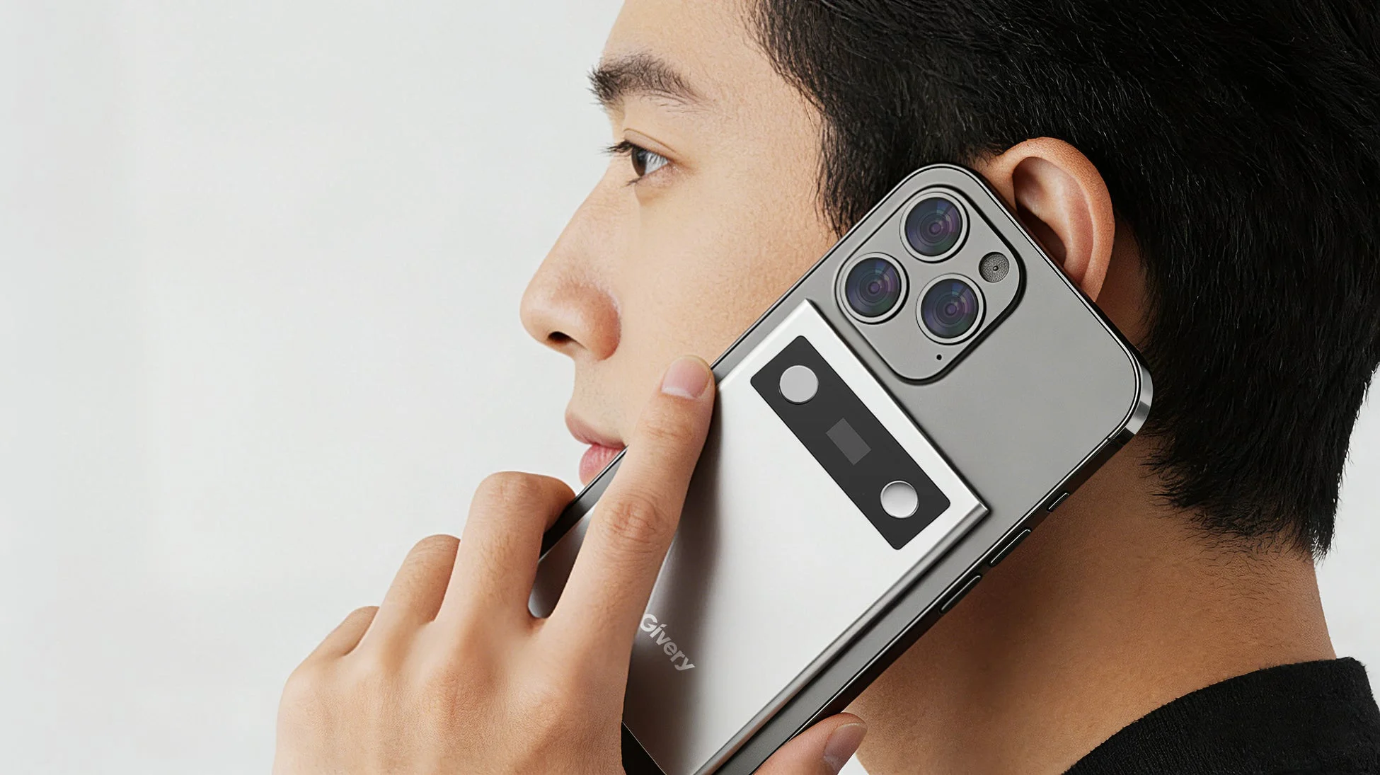 スマートフォンに装着されたGivery AI