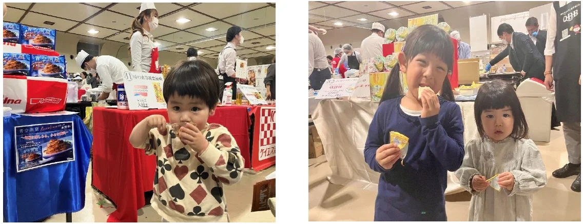 子供たちが試食を楽しむ様子