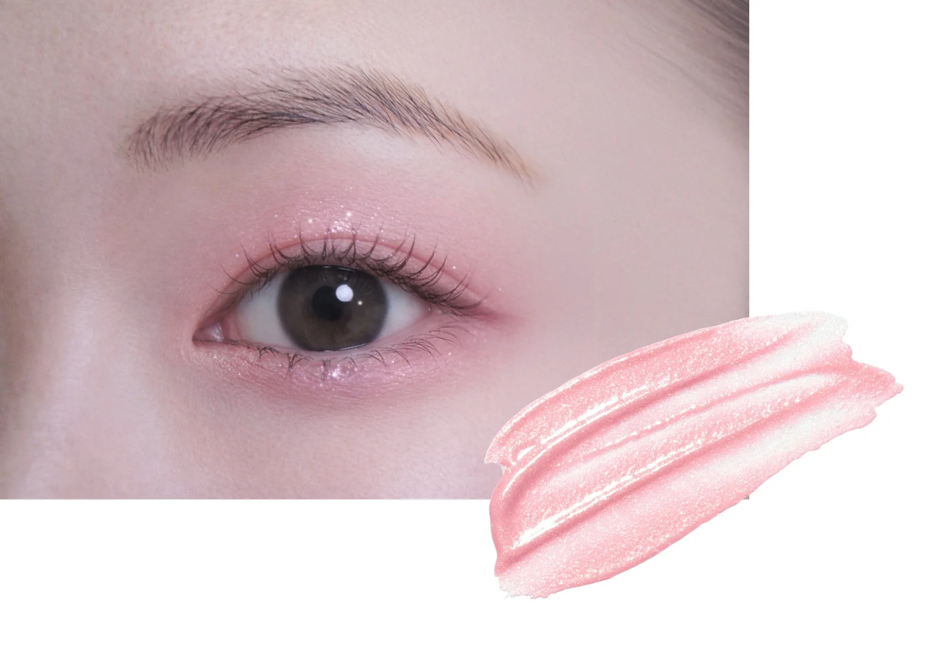 リキッドグラムアイシャドウグリッターG02目元とスウォッチ