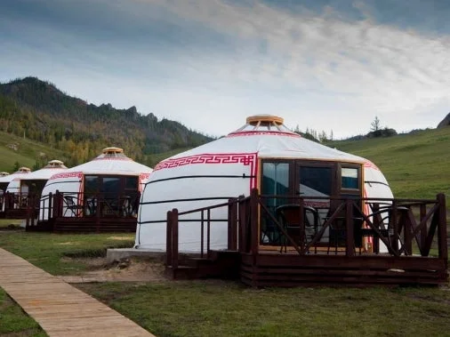 モンゴルのゲル宿泊施設