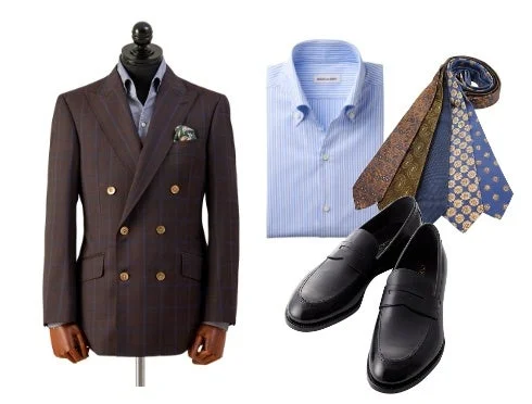 ダブルブレストジャケットと小物