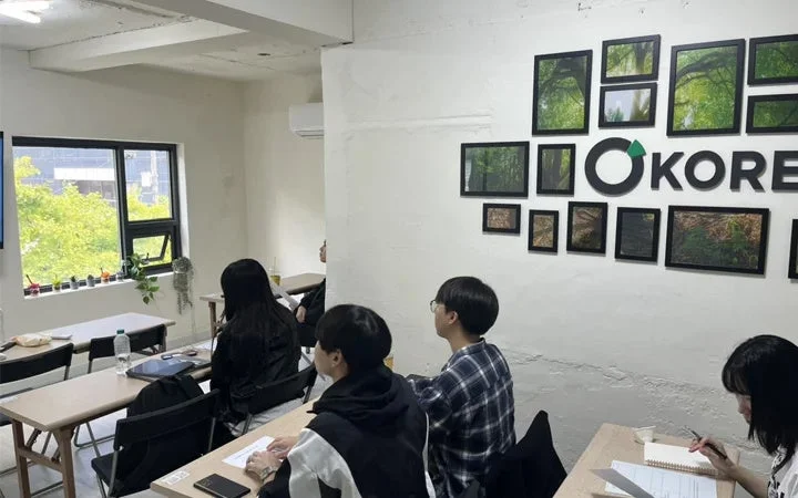 韓国語学習の様子