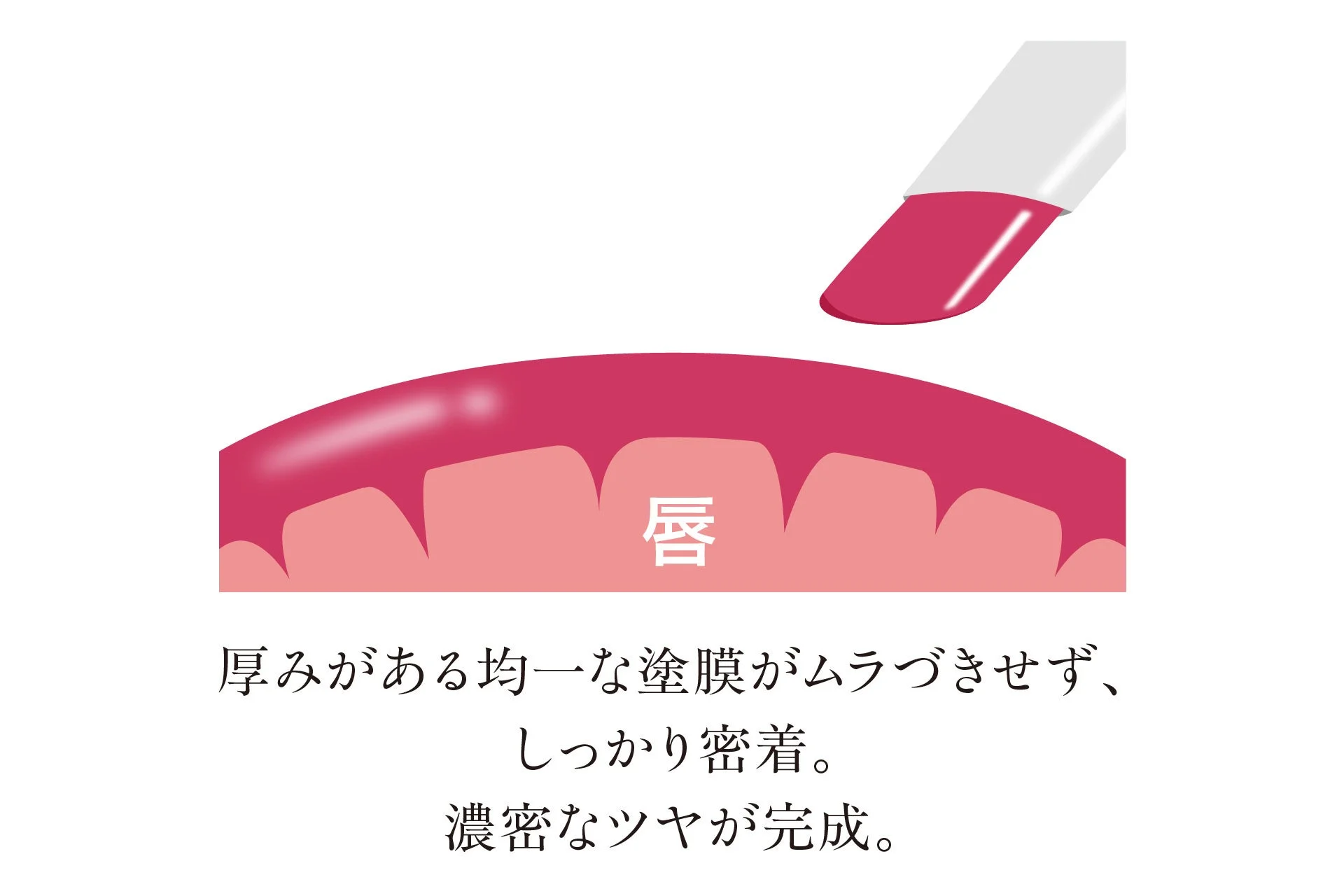 唇に密着するツヤ