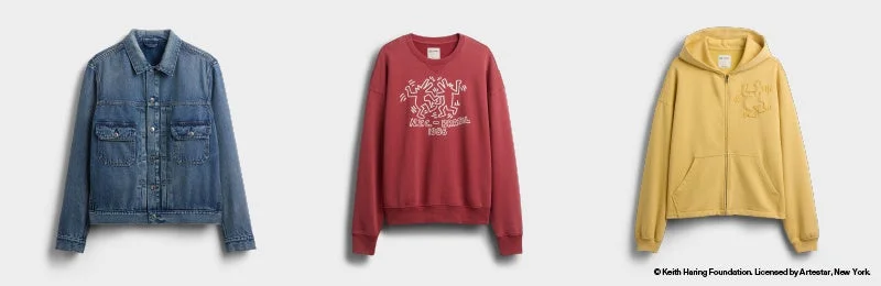 キース・ヘリングのアートが描かれたメンズアパレル