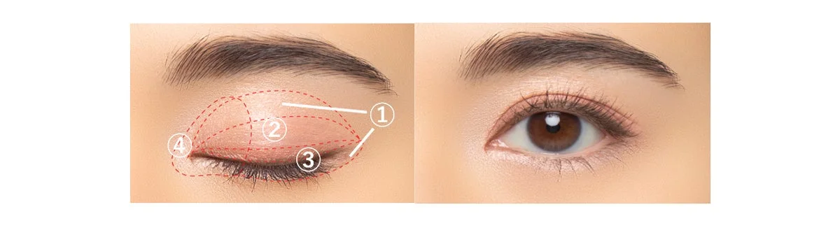 目のアップのメイクステップ