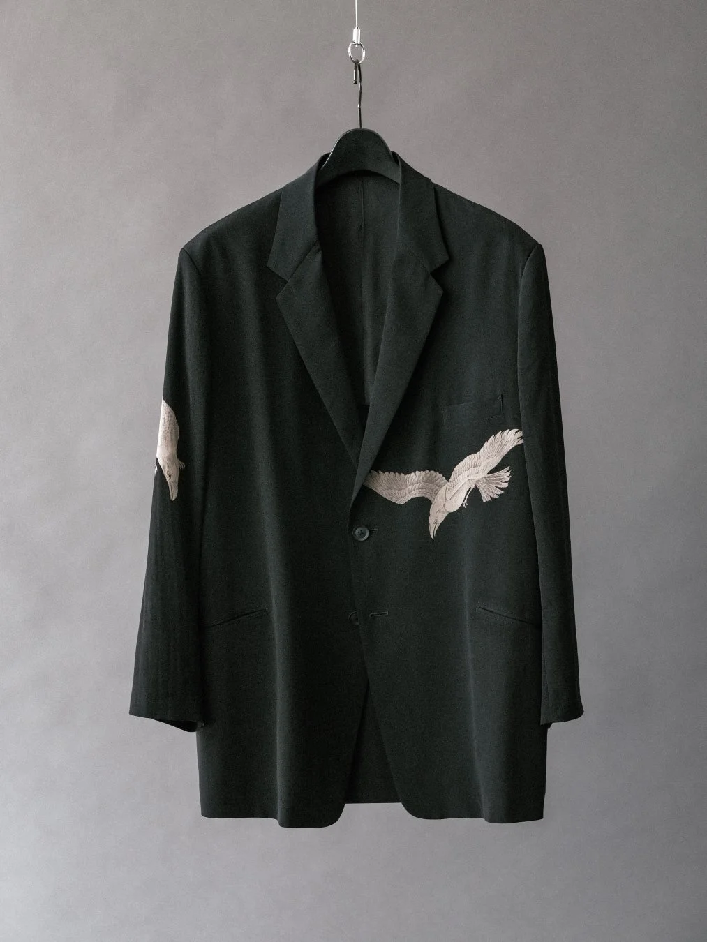 カラス抜染 二つボタンジャケット