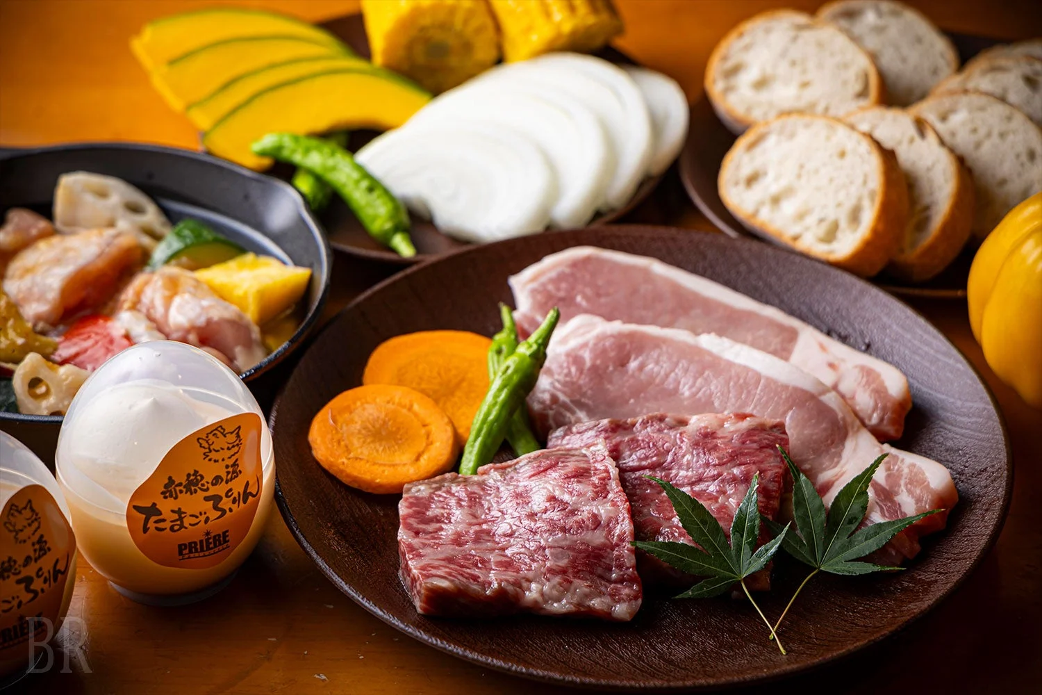 BBQ食材とプリン