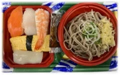 にぎり寿司5カンと信州そばセット