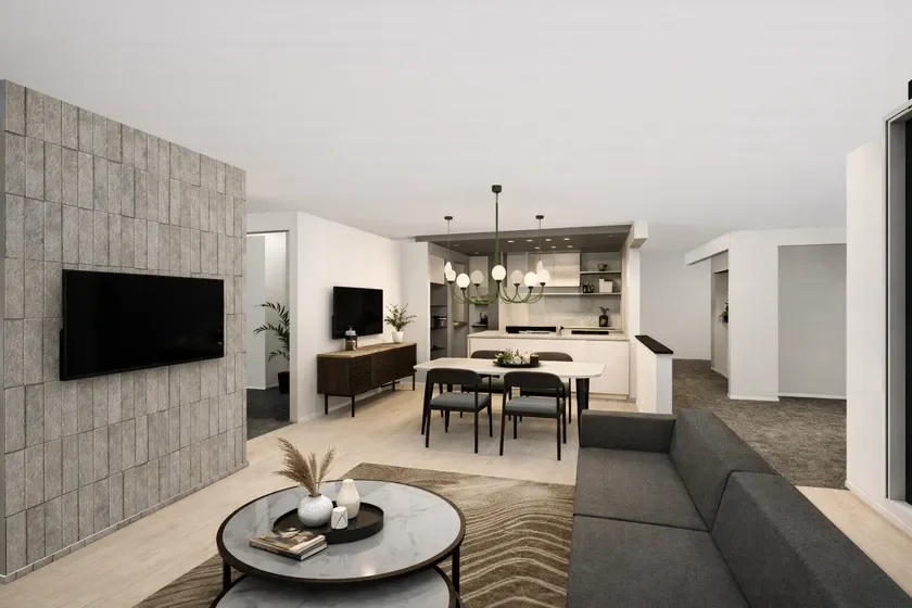 広々としたオープンフロアのリビング・ダイニング・キッチン