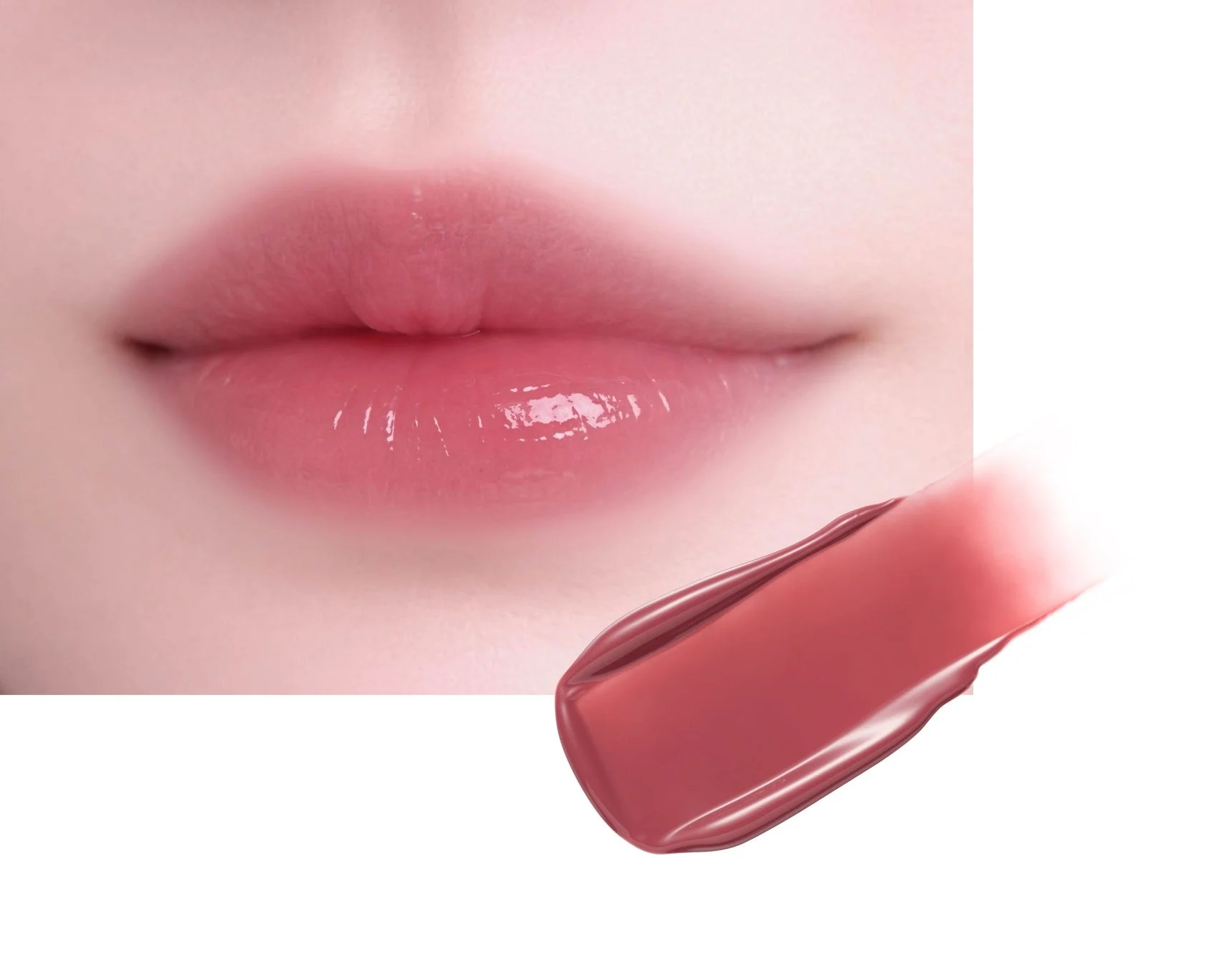 ティント03モーブウィッシュの唇とスウォッチ