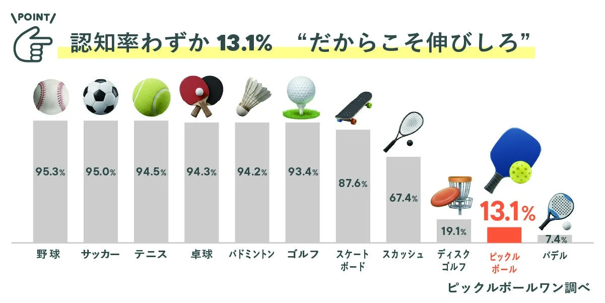スポーツ認知率の比較