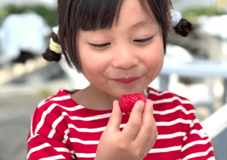 いちごを食べる女の子