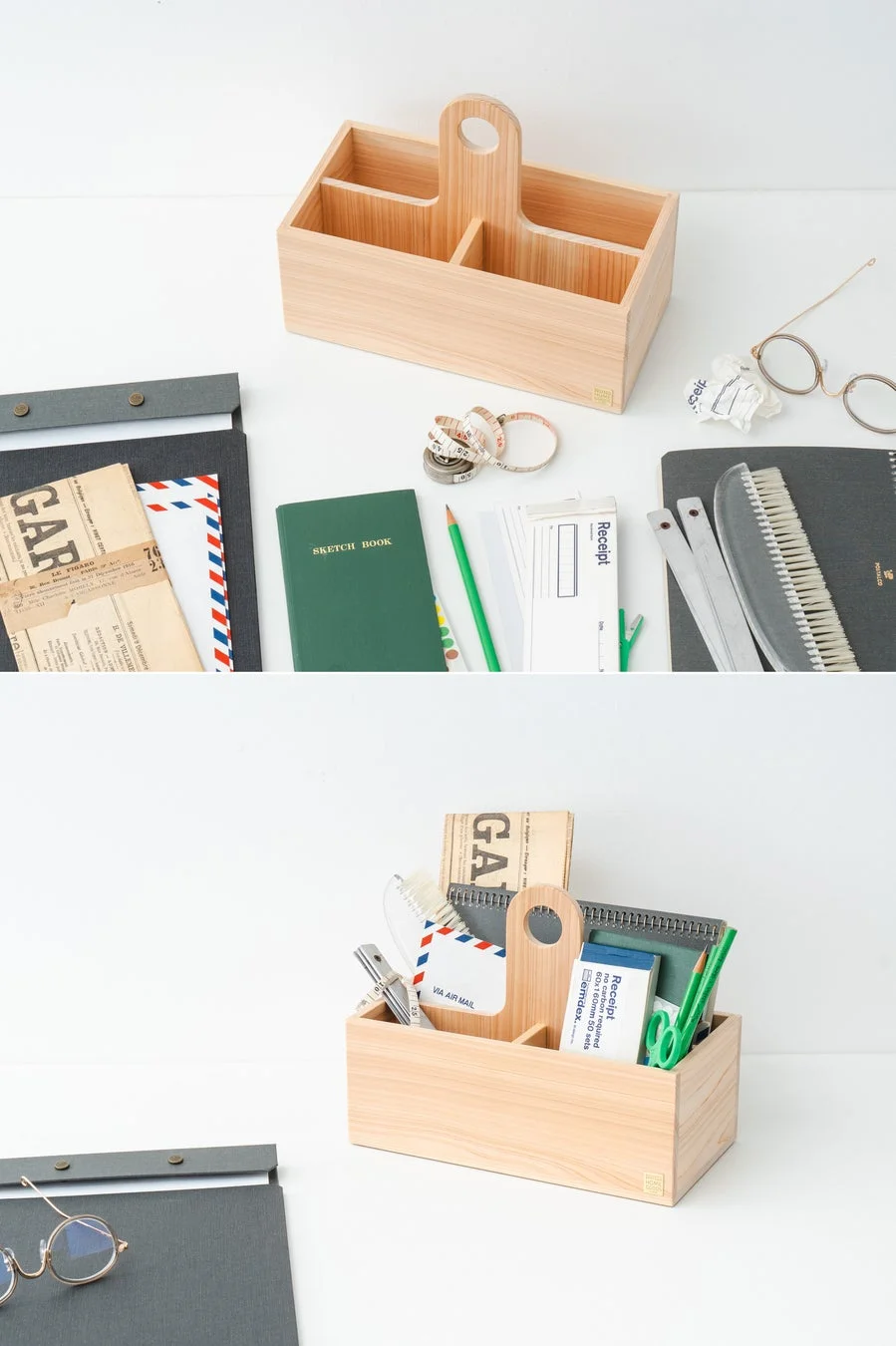 デスク上の小物収納ボックス
