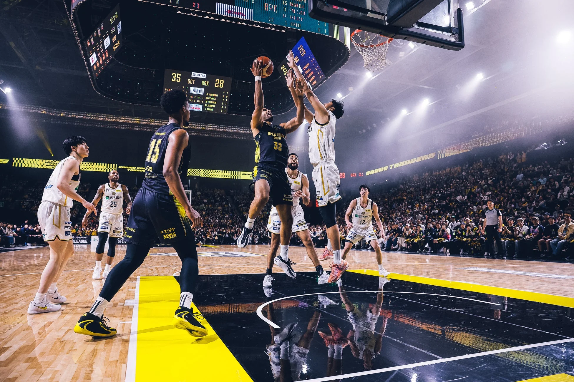 試合中の選手たち