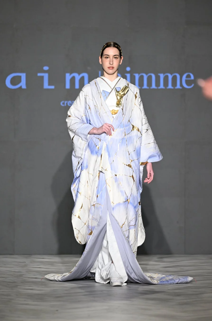 金継ぎ風の着物