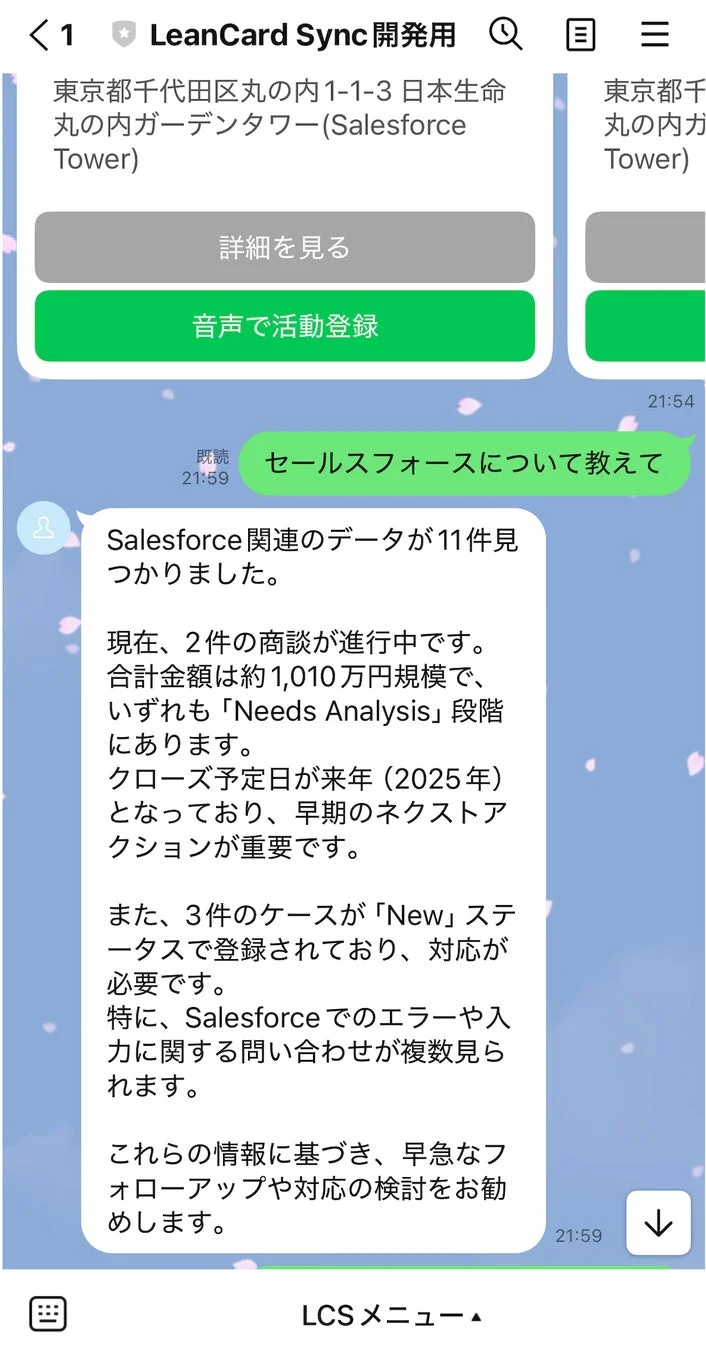 Deep Search機能によるSalesforce検索結果の表示
