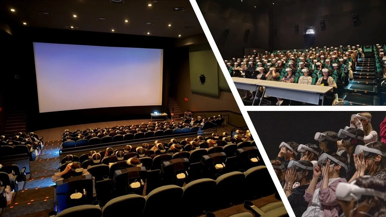 VRヘッドセットを装着した観客