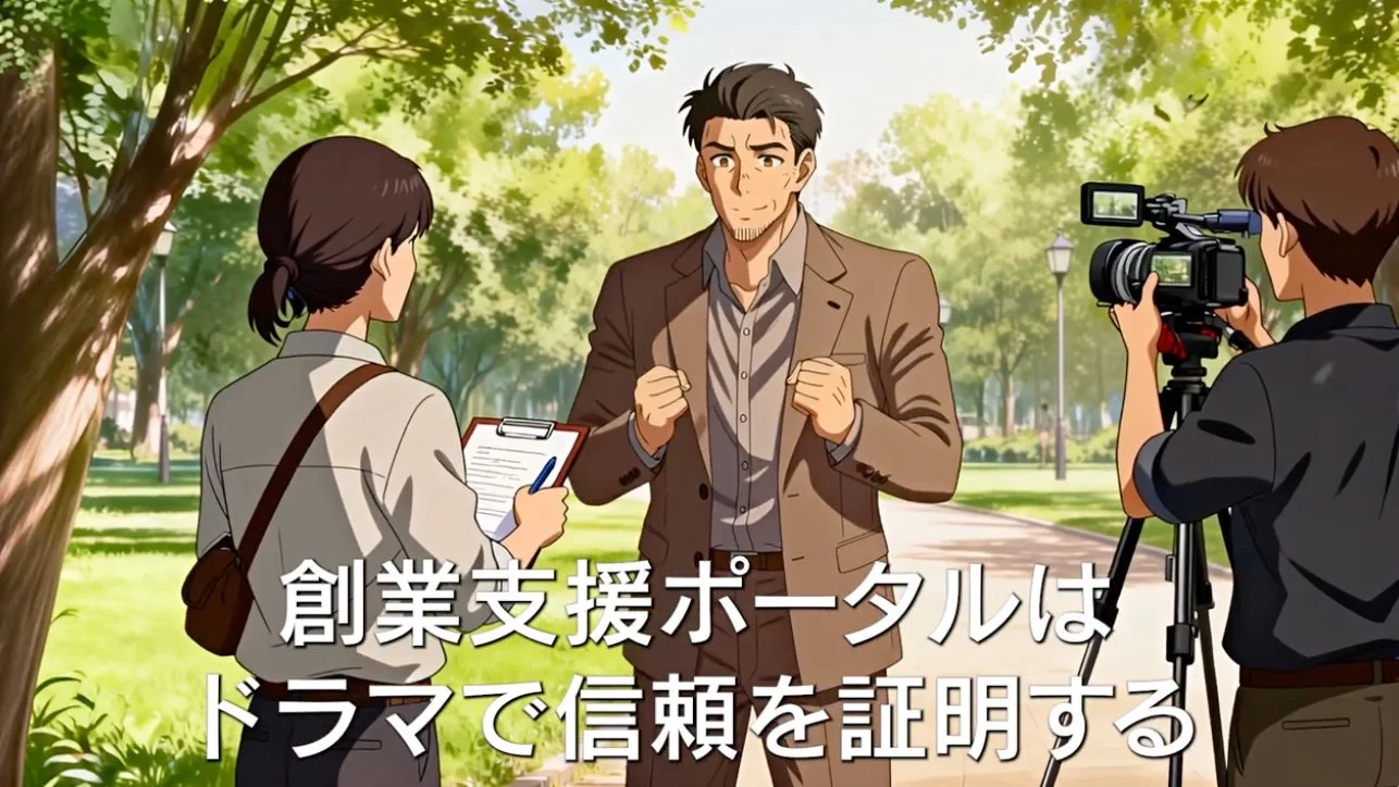 ドラマで信頼を証明する創業支援ポータル