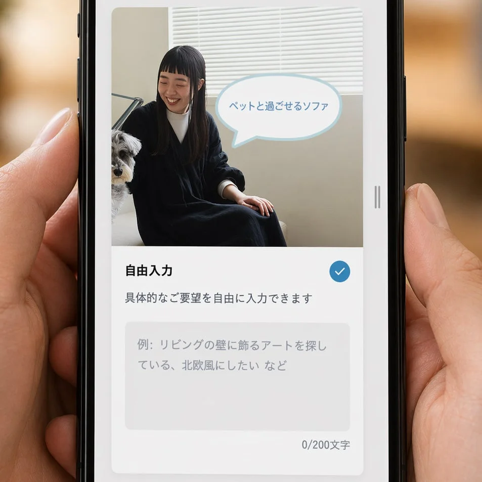 具体的な要望を自由に入力できる画面