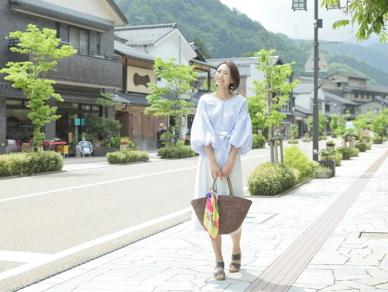 山中温泉街の女性