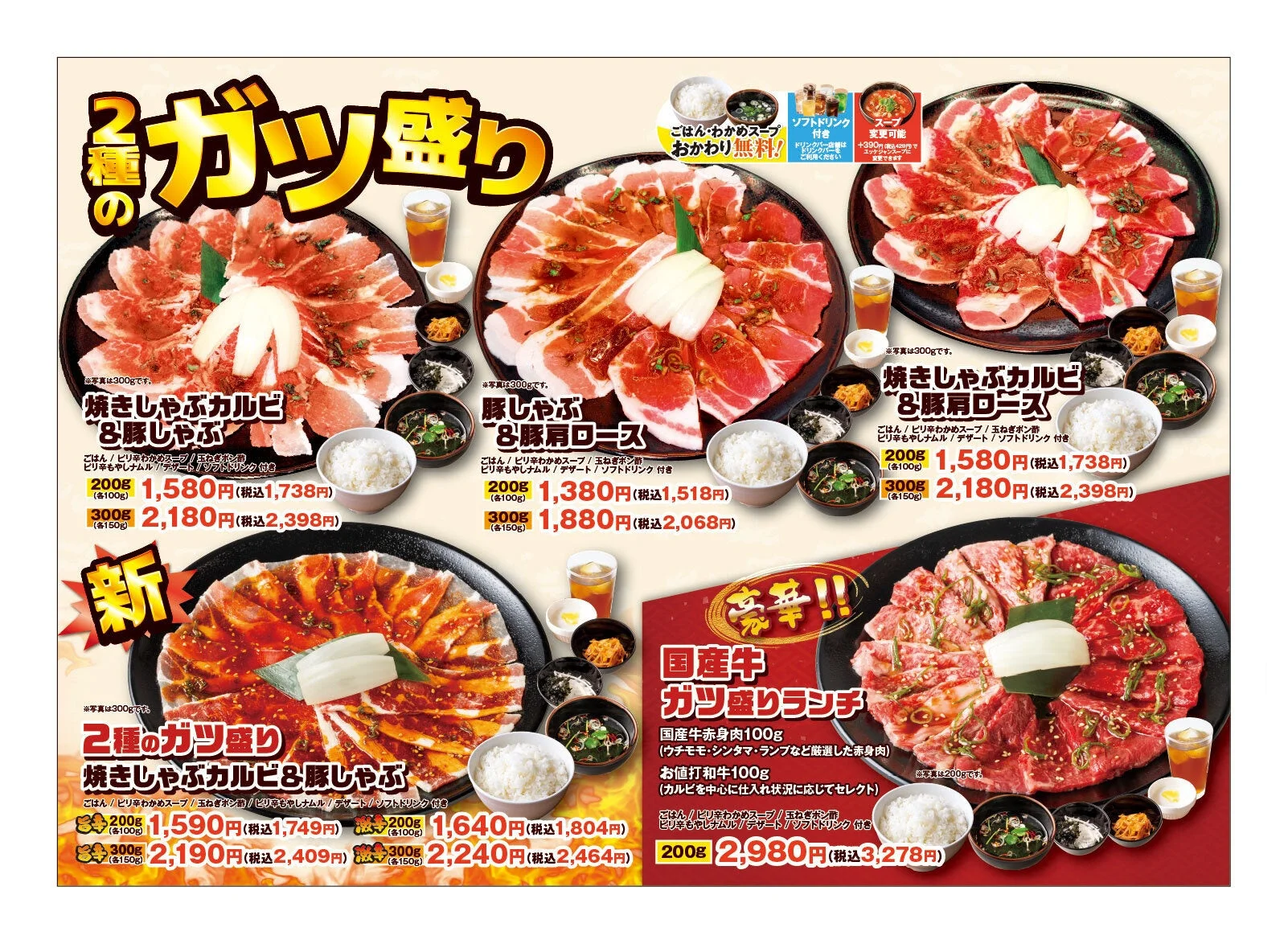 安楽亭 国産牛ガツ盛ランチ