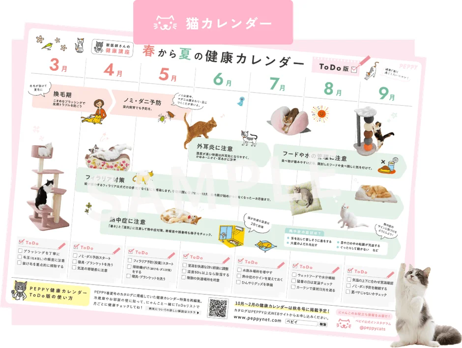 猫用健康カレンダーの例