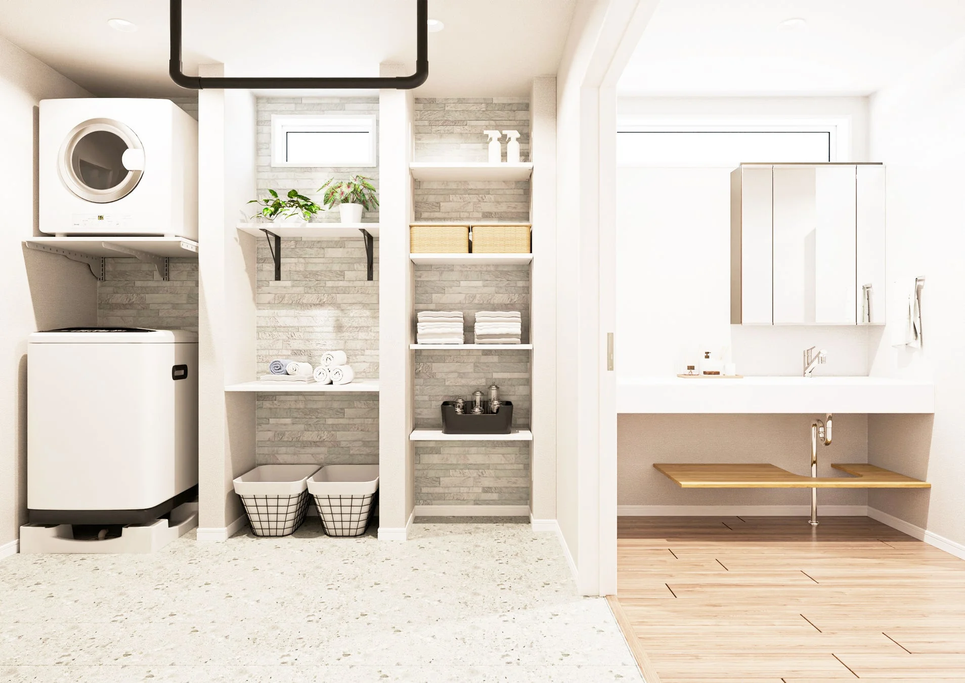 共働きの家 SMART PLUSのランドリールーム