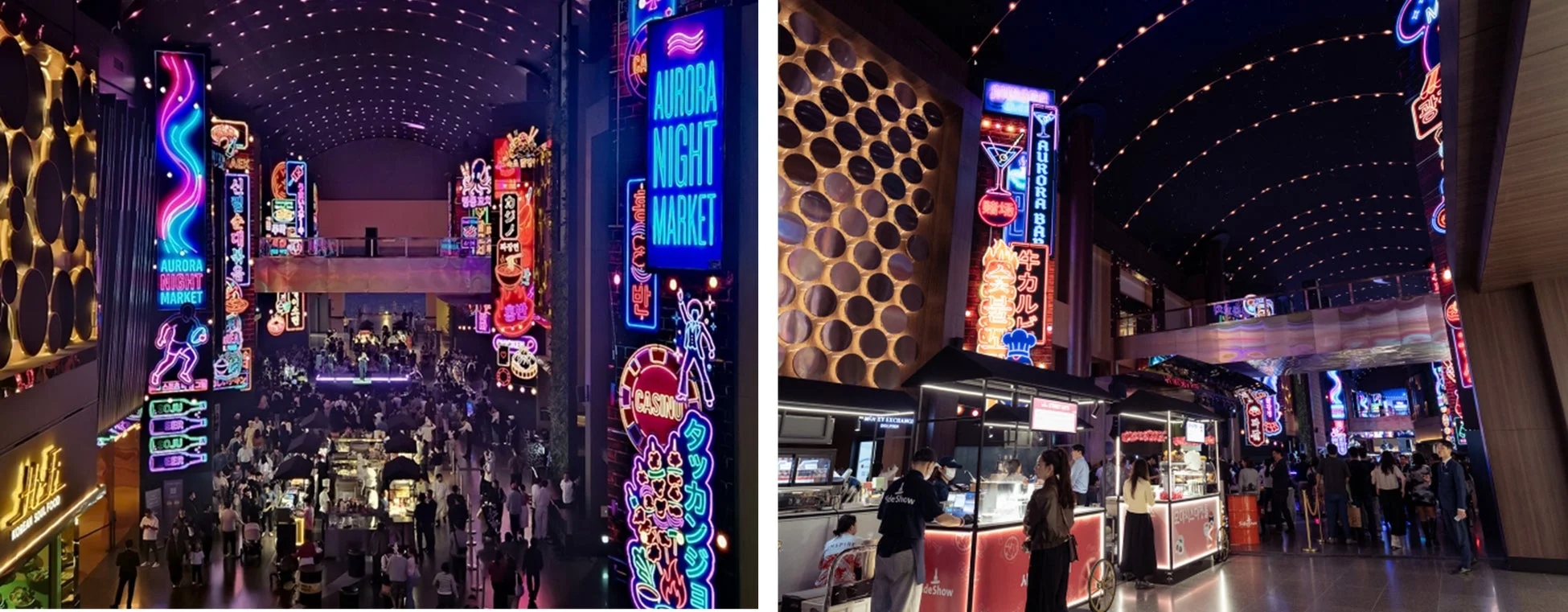 AURORA NIGHT MARKETの屋台風景