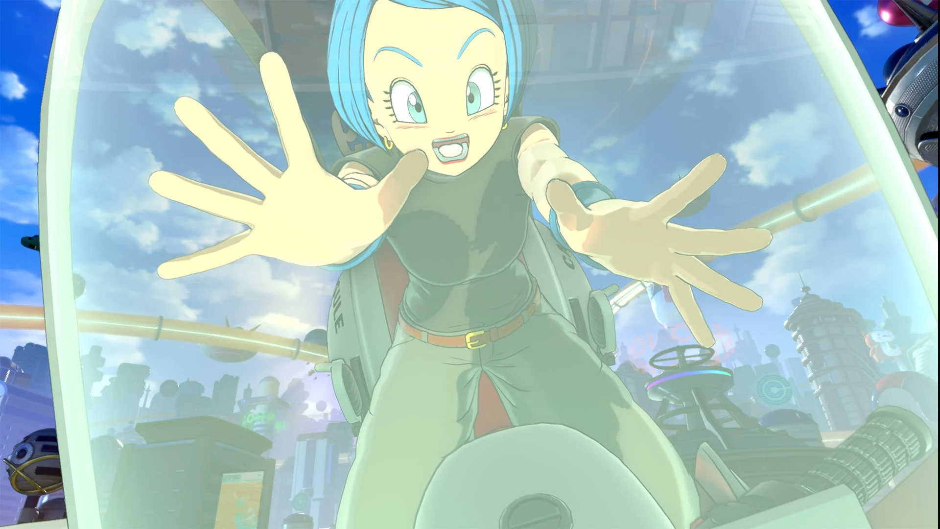 ブルマと未来的な乗り物