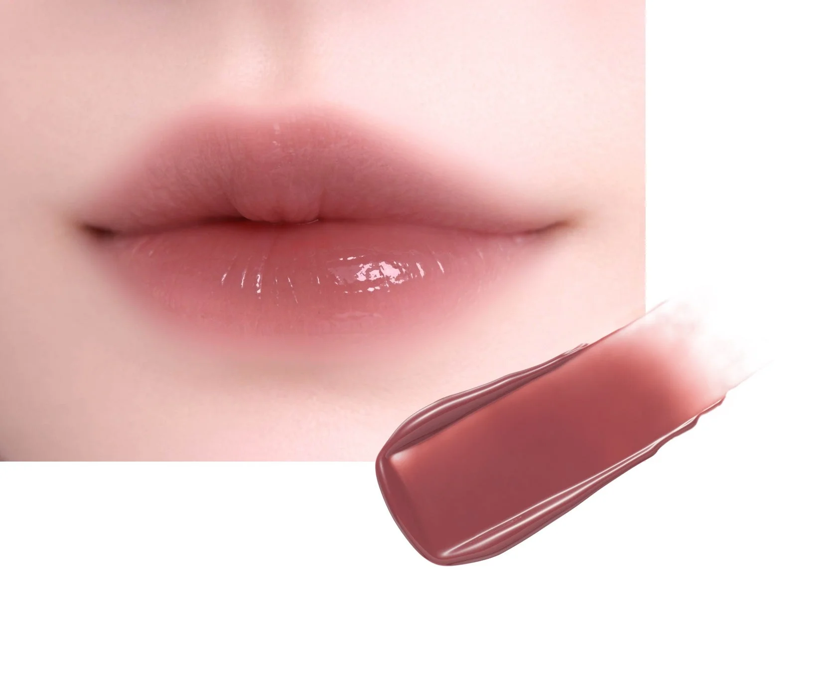 ティント04コーヒーコンフィーの唇とスウォッチ