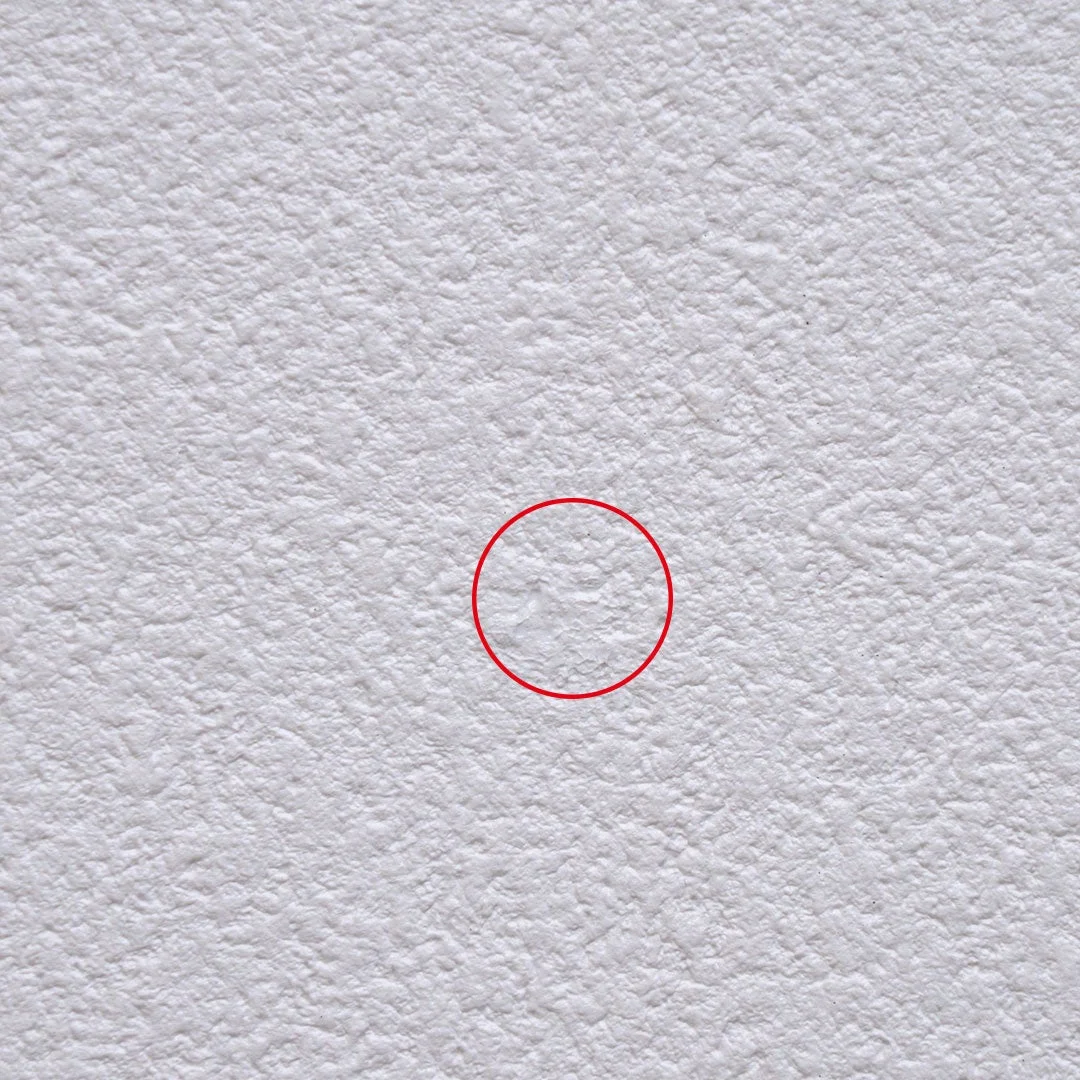 補修後の壁のクローズアップ