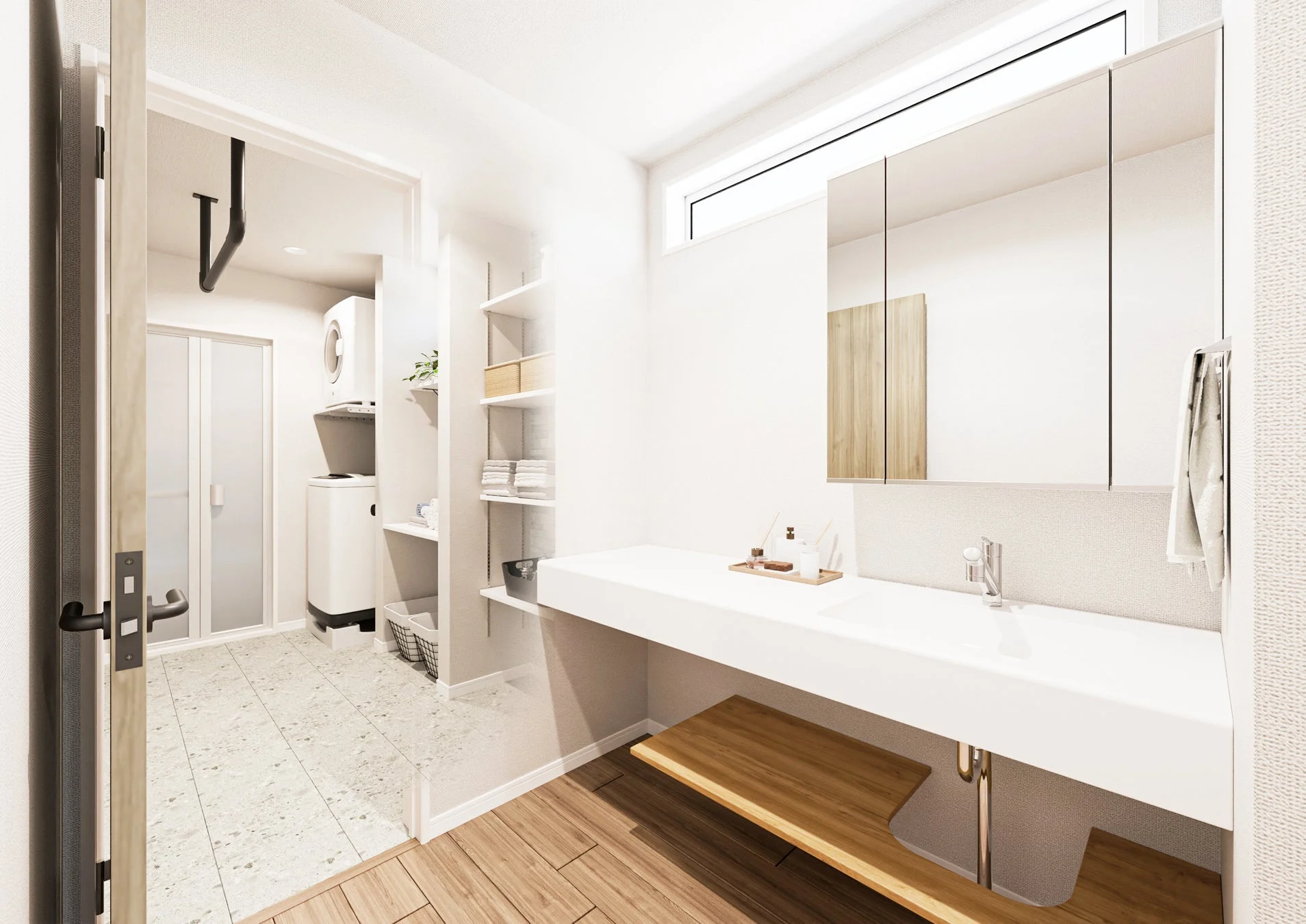 共働きの家 SMART PLUSの洗面所と収納