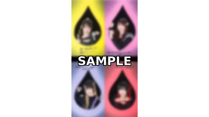 サンプル画像、ぼかし、女性、ポートレート、グッズ、アイドル、集合、カラフル、水滴型、複数人