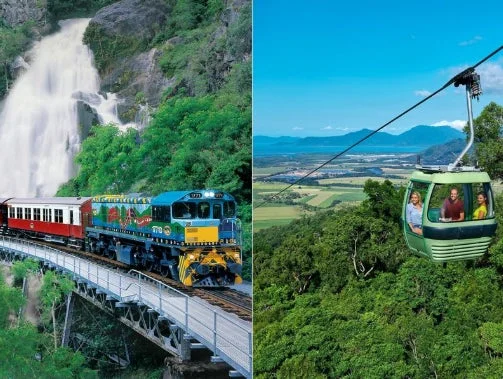 世界遺産キュランダの観光列車とスカイレール