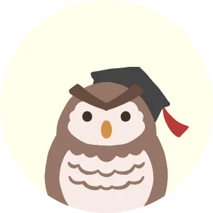 卒業帽をかぶったフクロウのイラスト