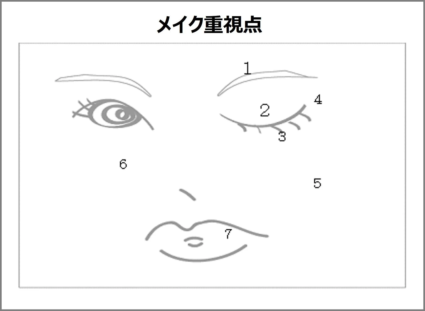 メイク重視点の顔イラスト