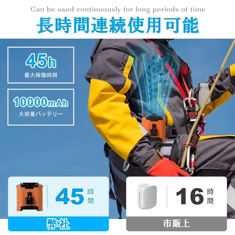 長時間連続使用可能