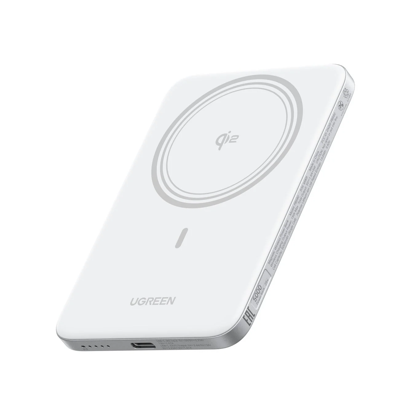 UGREEN MagFlow Air 5000mAh モバイルバッテリー ホワイト
