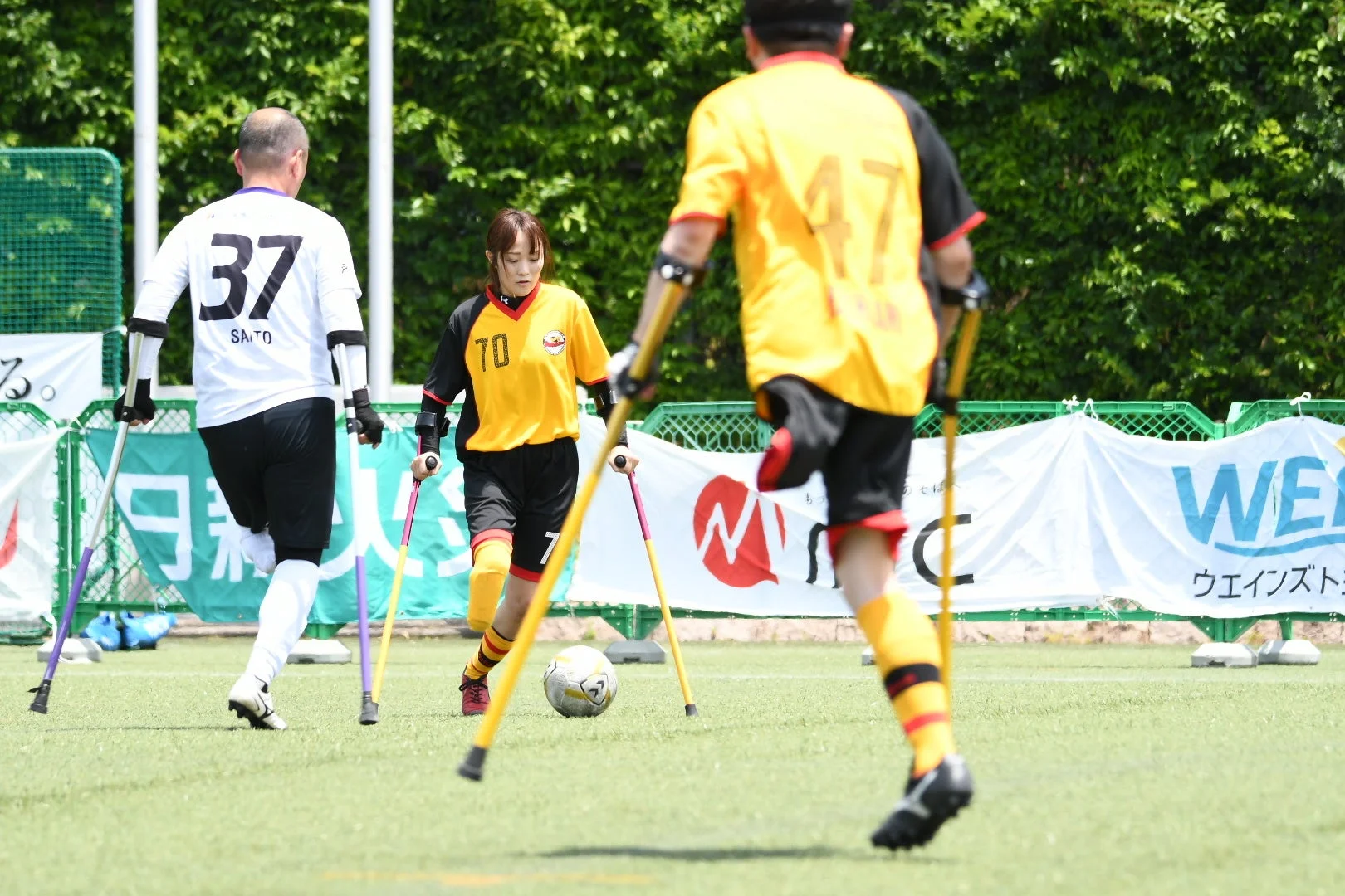 アンプティサッカーの試合風景