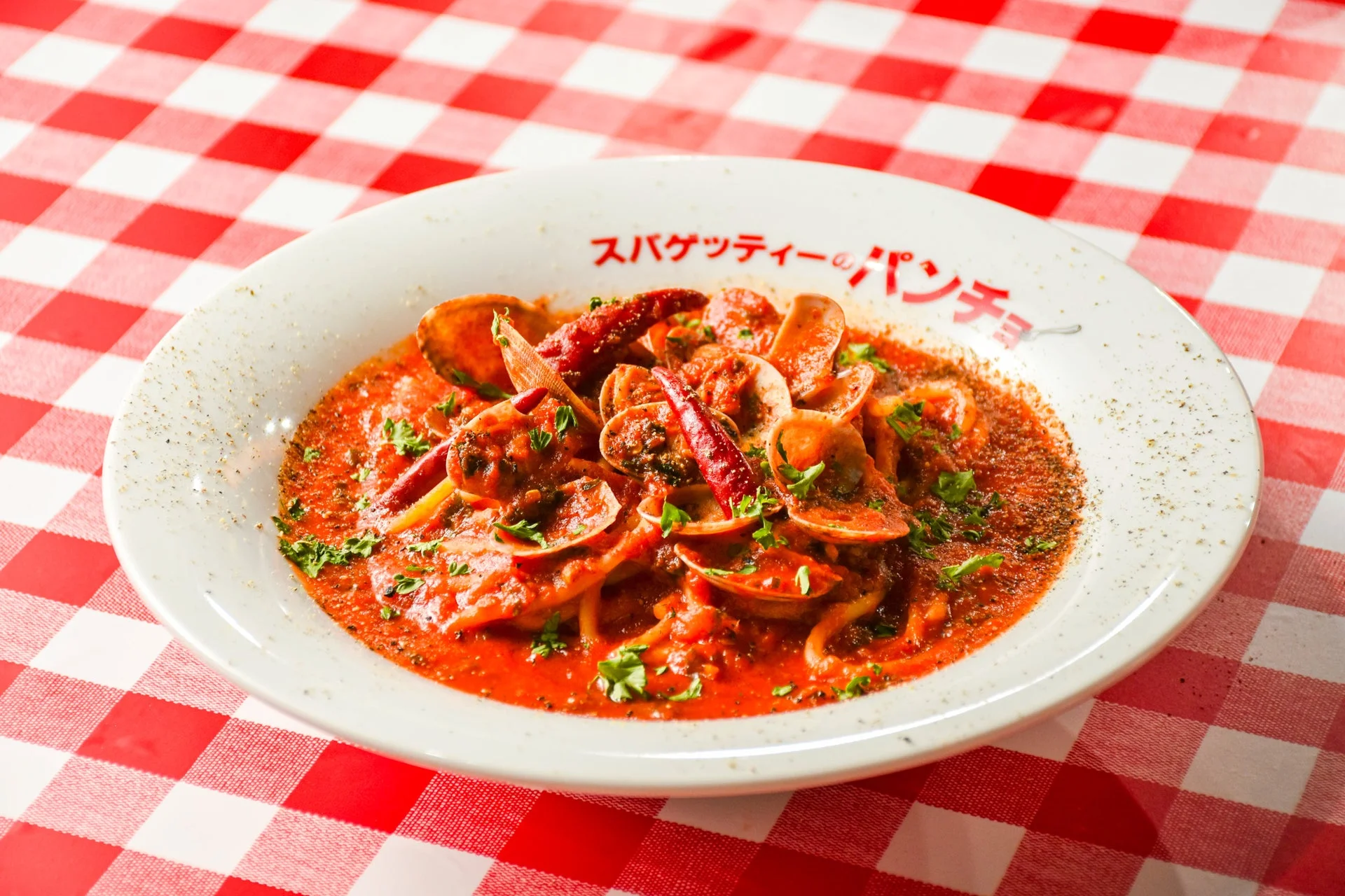 トマトソースのボンゴレスパゲッティ