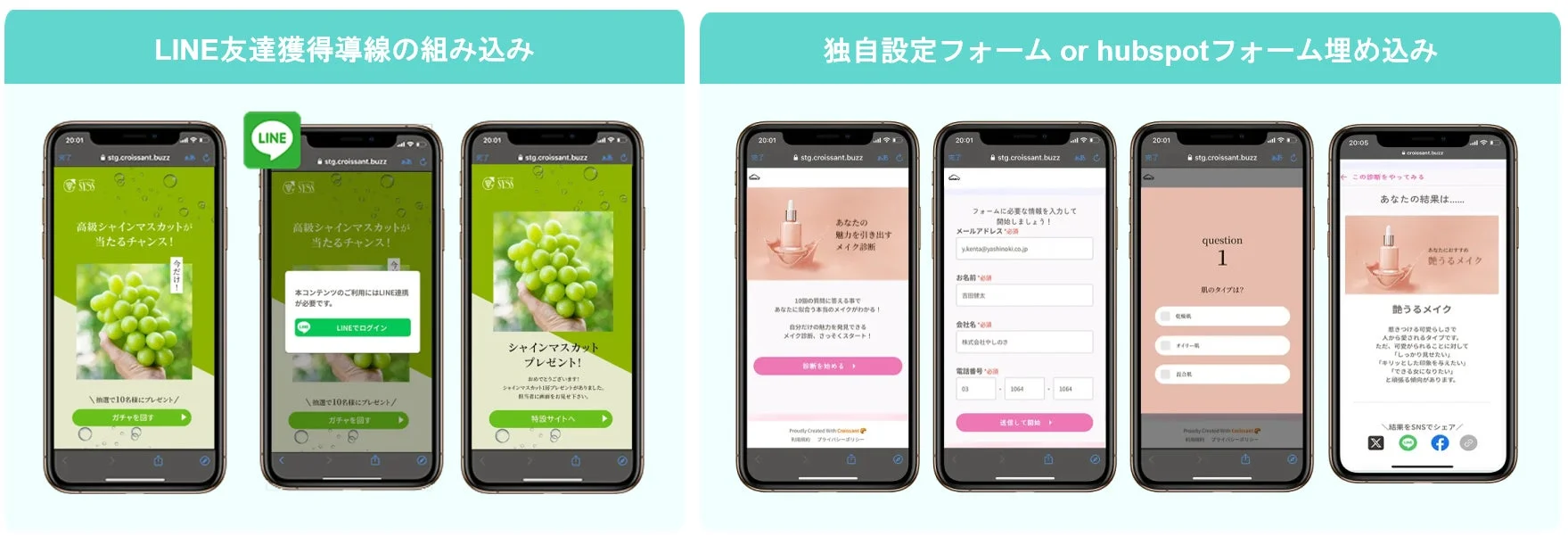 LINE連携とリード獲得の例