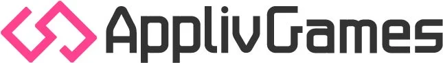 ピンク色の特徴的なロゴマークと「ApplivGames」というテキストが記載された画像