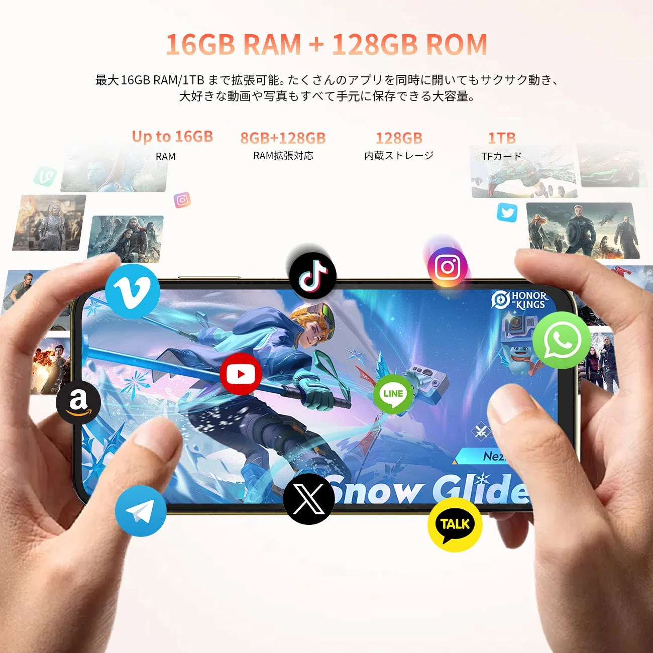 16GB RAMと128GB ROM