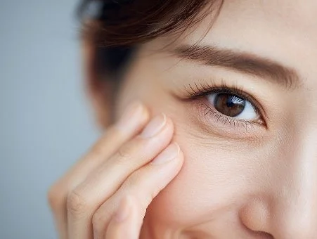女性の目元にクローズアップした画像
