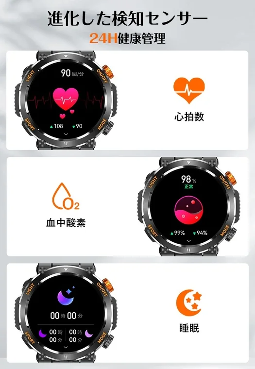 C68スマートウォッチの健康管理機能