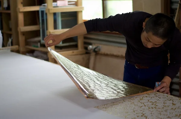 染物作業の様子