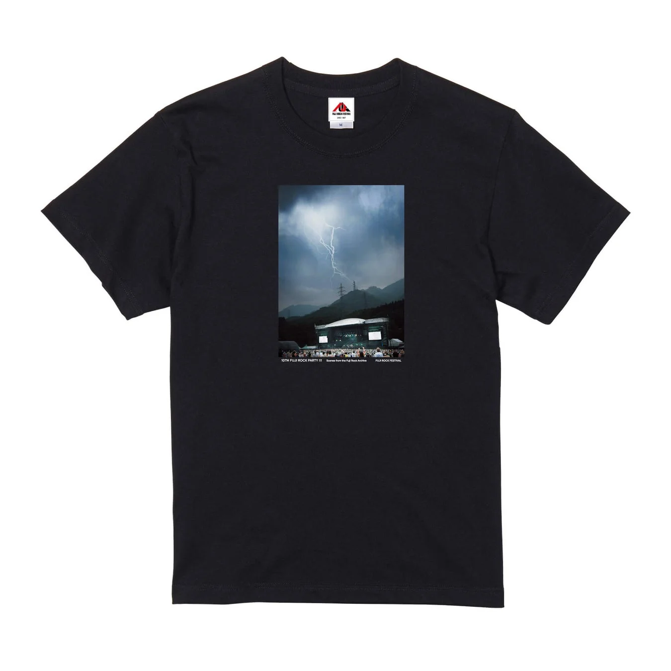フジロックアーカイブTシャツ(黒、雷)
