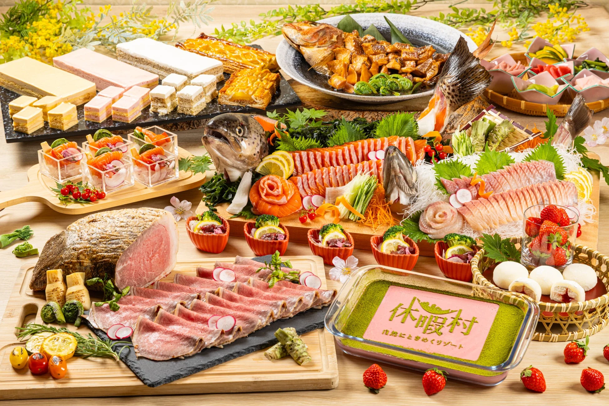 豪華なビュッフェ料理
